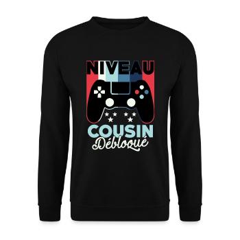 Futur Cousin Gamer Annonce Grossesse Geek - Sweat-shirt Unisexe - noir - Devant - Alina (178cm) & Michal (187cm)