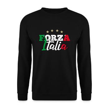 Forza Italia Cadeau Supporter Italiens Football - Sweat-shirt Unisexe - noir - Devant - Alina (178cm) & Michal (187cm)