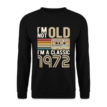 Né en 1972 classique - Sweat-shirt Unisexe - noir - Devant - Alina (178cm) & Michal (187cm)