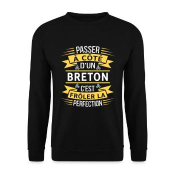 Breton Parfait Idée Cadeau Humour Bretagne - Sweat-shirt Unisexe - noir - Devant - Alina (178cm) & Michal (187cm)