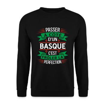 Basque Parfait Idée Cadeau Humour Pays Basque - Sweat-shirt Unisexe - noir - Devant - Alina (178cm) & Michal (187cm)