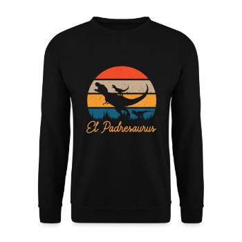 El Padresaurus Gift Papa Spanish Humor - Unisex Sweatshirt - black - Front - Alina (178cm) & Michal (187cm)