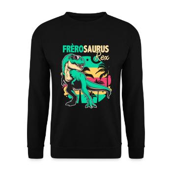 Famille Cadeau Grand frère Dinosaure Humour T Rex - Sweat-shirt Unisexe - noir - Devant - Alina (178cm) & Michal (187cm)