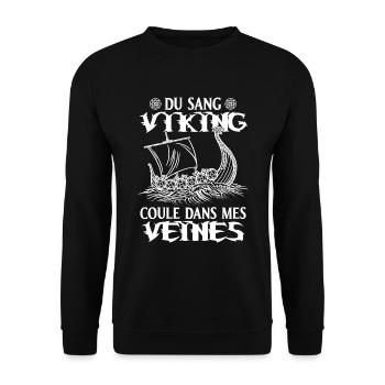 Sang Viking Cadeau Mythologie Nordique - Sweat-shirt Unisexe - noir - Devant - Alina (178cm) & Michal (187cm)