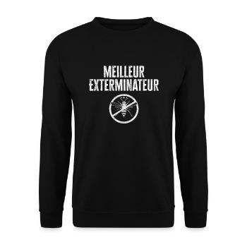 Meilleur Exterminateur Humour Antiparasitaire - Sweat-shirt Unisexe - noir - Devant - Alina (178cm) & Michal (187cm)