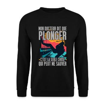 Plongée Sous Marine Humour Idée Cadeau Plongeur - Sweat-shirt Unisexe - noir - Devant - Alina (178cm) & Michal (187cm)