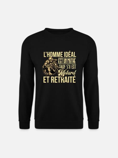 Motard À La Retraite Humour Idée Cadeau Moto - Sweat-shirt Unisexe - noir