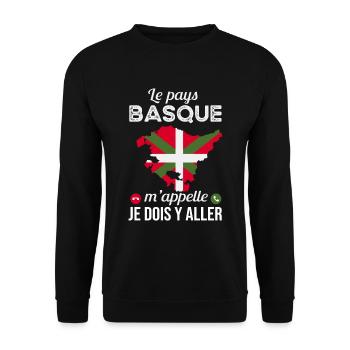 Le Pays Basque M'appelle Cadeau Humour - Sweat-shirt Unisexe - noir - Devant - Alina (178cm) & Michal (187cm)