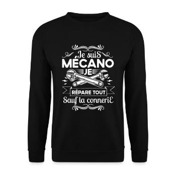 Mécanicien Cadeau Garage Mécanique Humour - Sweat-shirt Unisexe - noir - Devant - Alina (178cm) & Michal (187cm)