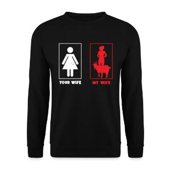 Goat Lovers - Your Wife My Wife Goat - Unisex Sweatshirt - black - Front - Alina (178cm) & Michal (187cm)