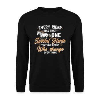 Das Eine Pferd, Das Sich Verändert - Wild Horse - Unisex Pullover - Schwarz - Vorne - Alina (178cm) & Michal (187cm)