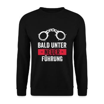 Polterabend Bräutigam - Bald unter neuer Führung - Unisex Pullover - Schwarz - Vorne - Alina (178cm) & Michal (187cm)