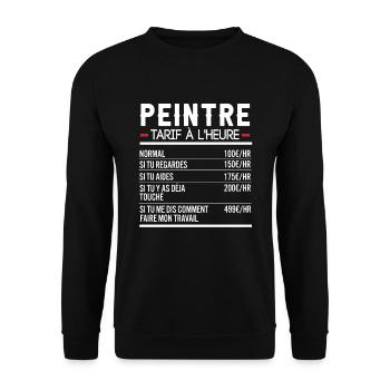 Peintre Idée Cadeau Humour - Sweat-shirt Unisexe - noir - Devant - Alina (178cm) & Michal (187cm)