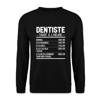 Dentiste Idée Cadeau Humour - Sweat-shirt Unisexe - noir - Devant - Alina (178cm) & Michal (187cm)