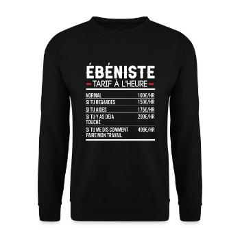 Ébeniste Idée Cadeau Humour - Sweat-shirt Unisexe - noir - Devant - Alina (178cm) & Michal (187cm)