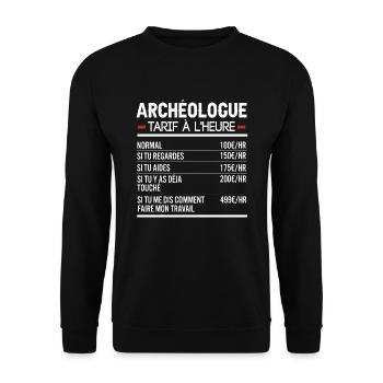 Archéologue Idée Cadeau Humour - Sweat-shirt Unisexe - noir - Devant - Alina (178cm) & Michal (187cm)
