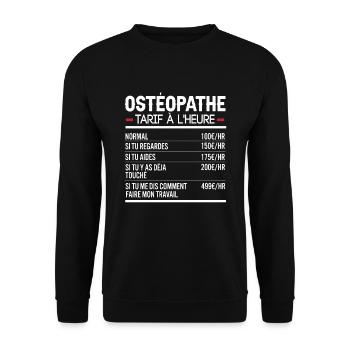 Ostéopathe Idée Cadeau Humour - Sweat-shirt Unisexe - noir - Devant - Alina (178cm) & Michal (187cm)