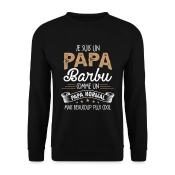 Papa Barbu Humour Cadeau De Noël Personnalisé - Sweat-shirt Unisexe - noir - Devant - Alina (178cm) & Michal (187cm)