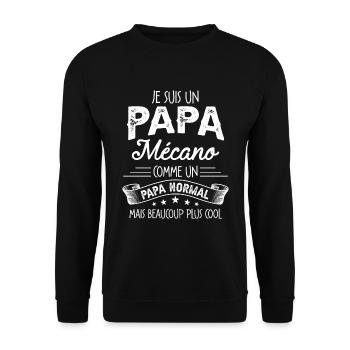 Papa Mécano Humour Cadeau De Noël Personnalisé - Sweat-shirt Unisexe - noir - Devant - Alina (178cm) & Michal (187cm)