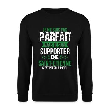 Cadeau Supporter Saint Étienne Foot Stéphanois - Sweat-shirt Unisexe - noir - Devant - Alina (178cm) & Michal (187cm)