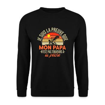 Fils De Pêcheur Humour Fille Naissance Cadeau - Sweat-shirt Unisexe - noir - Devant - Alina (178cm) & Michal (187cm)