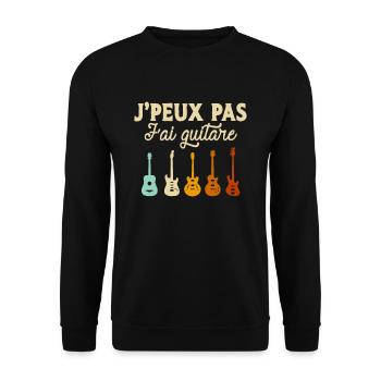 J'Peux Pas J'ai Guitare Cadeau Guitariste - Sweat-shirt Unisexe - noir - Devant - Alina (178cm) & Michal (187cm)
