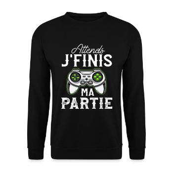 Tee Shirt Homme Humour Geek Ado Cadeau Gamer - Sweat-shirt Unisexe - noir - Devant - Alina (178cm) & Michal (187cm)