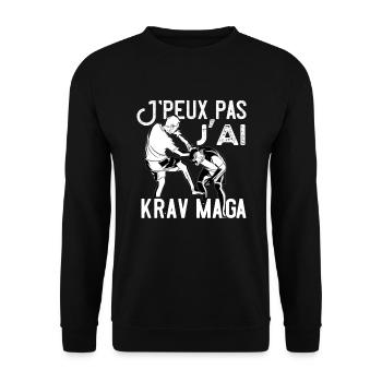 J'Peux Pas J'ai Krav Maga Humour Arts Martiaux - Sweat-shirt Unisexe - noir - Devant - Alina (178cm) & Michal (187cm)