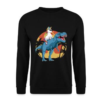 Licorne T Rex Cadeau Dinosaure Garçon Fille - Sweat-shirt Unisexe - noir - Devant - Alina (178cm) & Michal (187cm)