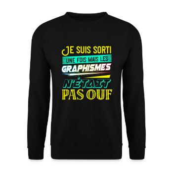 Graphismes Pas Ouf Gaming Jeux Vidéos Cadeau - Sweat-shirt Unisexe - noir - Devant - Alina (178cm) & Michal (187cm)