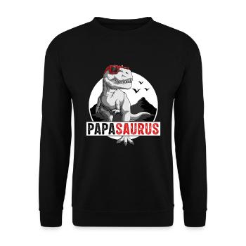 Papasaurus Rex Idée Cadeau Papa Dinosaure - Sweat-shirt Unisexe - noir - Devant - Alina (178cm) & Michal (187cm)