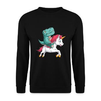 Bébé T Rex Licorne Dinosaure Mignon Garçon Cadeau - Sweat-shirt Unisexe - noir - Devant - Alina (178cm) & Michal (187cm)