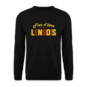 Fier D'être Lensois Cadeau Supporter Lens - Sweat-shirt Unisexe - noir - Devant - Alina (178cm) & Michal (187cm)