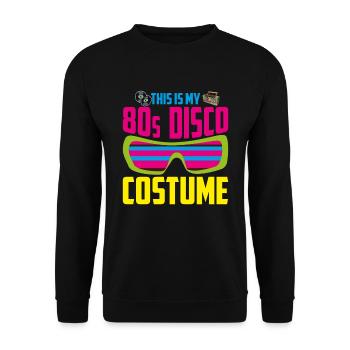 Eighties Disco Theme Party Costume Rétro années 80 - Sweat-shirt Unisexe - noir - Devant - Alina (178cm) & Michal (187cm)