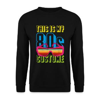 Eighties Theme Party Costume Gift 80s - Unisex Sweatshirt - black - Front - Alina (178cm) & Michal (187cm)