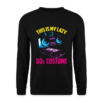 Années 1980 Années quatre-vingt fête costumée années 80 - Sweat-shirt Unisexe - noir - Devant - Alina (178cm) & Michal (187cm)