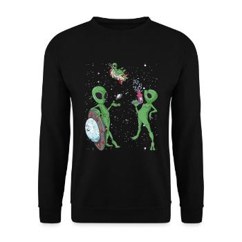 Alien - Unisex Pullover - Schwarz - Vorne - Alina (178cm) & Michal (187cm)