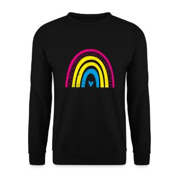 Pan Regenbogen Pan Flagge Queer LGBT Pansexuell - Unisex Pullover - Schwarz - Vorne - Alina (178cm) & Michal (187cm)