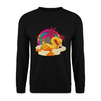 Flamingo - Unisex Pullover - Schwarz - Vorne - Alina (178cm) & Michal (187cm)