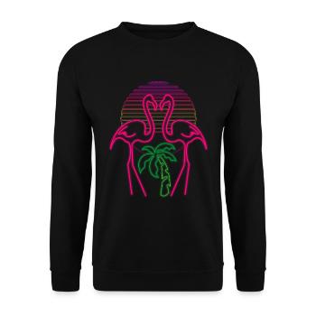 Flamingo - Unisex Pullover - Schwarz - Vorne - Alina (178cm) & Michal (187cm)