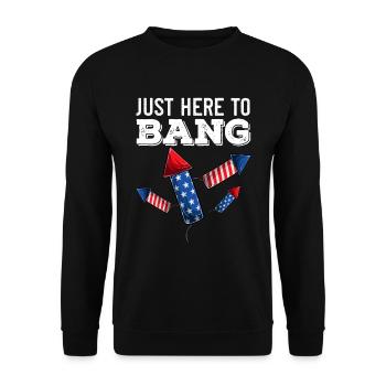 I'm Just Here To Bang Funny Fourth of July 4th - Sweat-shirt Unisexe - noir - Devant - Alina (178cm) & Michal (187cm)