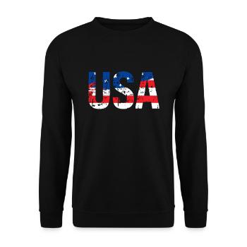 USA US Flag Patriotic 4th of July America - Sweat-shirt Unisexe - noir - Devant - Alina (178cm) & Michal (187cm)