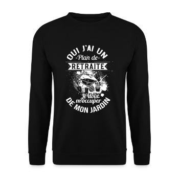 Retired Gardener Gift Garden Retirement Plan - Unisex Sweatshirt - black - Front - Alina (178cm) & Michal (187cm)