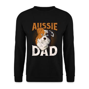 Aussie Papa Dog Gift Australian Shepherd - Unisex Sweatshirt - black - Front - Alina (178cm) & Michal (187cm)