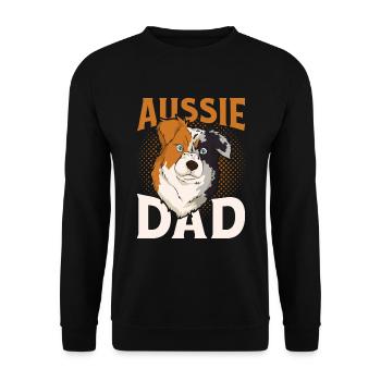 Father's Day Dogs Gift Idea Australian Shepherd - Unisex Sweatshirt - black - Front - Alina (178cm) & Michal (187cm)