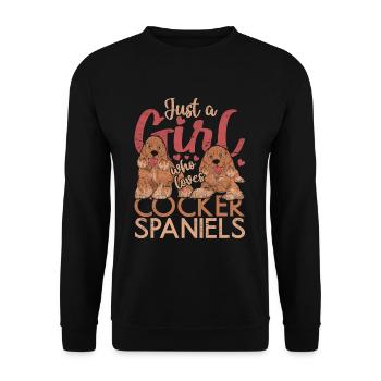 Chiens de compagnie Filles Cadeau Cocker Épagneul - Sweat-shirt Unisexe - noir - Devant - Alina (178cm) & Michal (187cm)