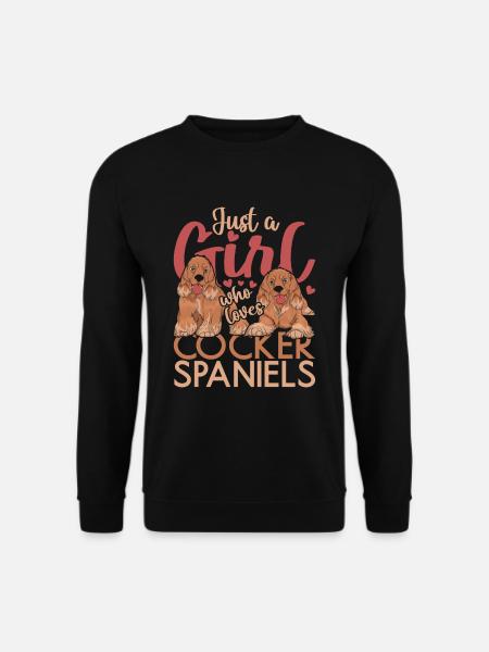Hundeliebhaber Mädchen Hund Cocker Spaniel - Unisex Pullover - Schwarz