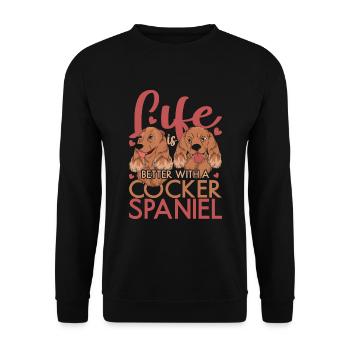 Dog Friend Pet Dog Gift Cocker Spaniel - Unisex Sweatshirt - black - Front - Alina (178cm) & Michal (187cm)