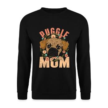 Puggle Mom Dog Gift Mother's Day Puggle - Unisex Sweatshirt - black - Front - Alina (178cm) & Michal (187cm)