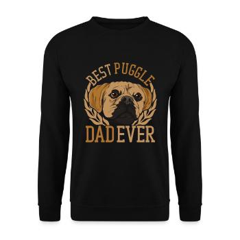 Amoureux des chiens Cadeau de la fête des pères Chien Papa Puggle - Sweat-shirt Unisexe - noir - Devant - Alina (178cm) & Michal (187cm)